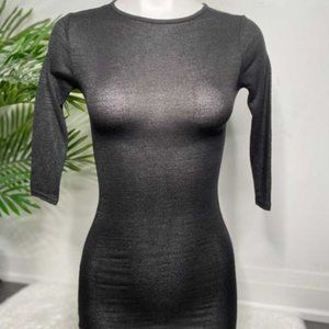 Sheer long sleeved black dress